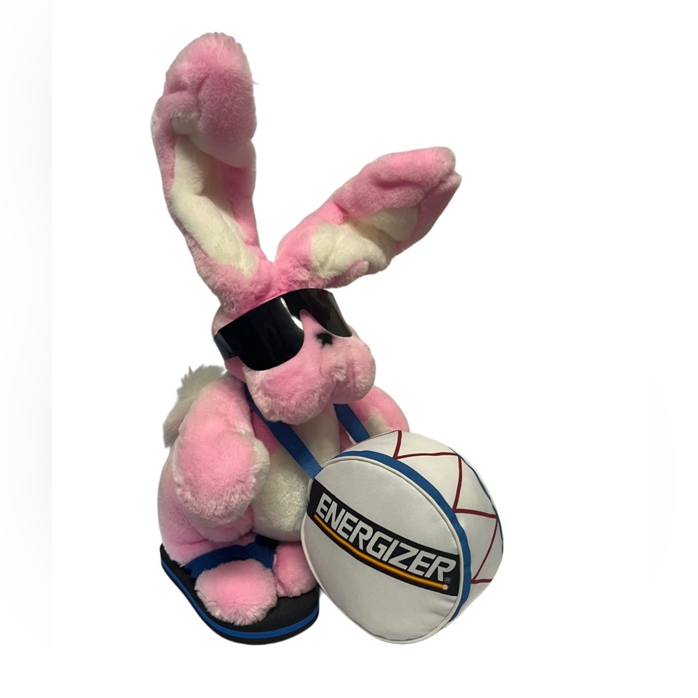 VTG 1989 Energizer Bunny 23" Stuffed Plush Flip Flops Drum Sunglasses No Sticks
